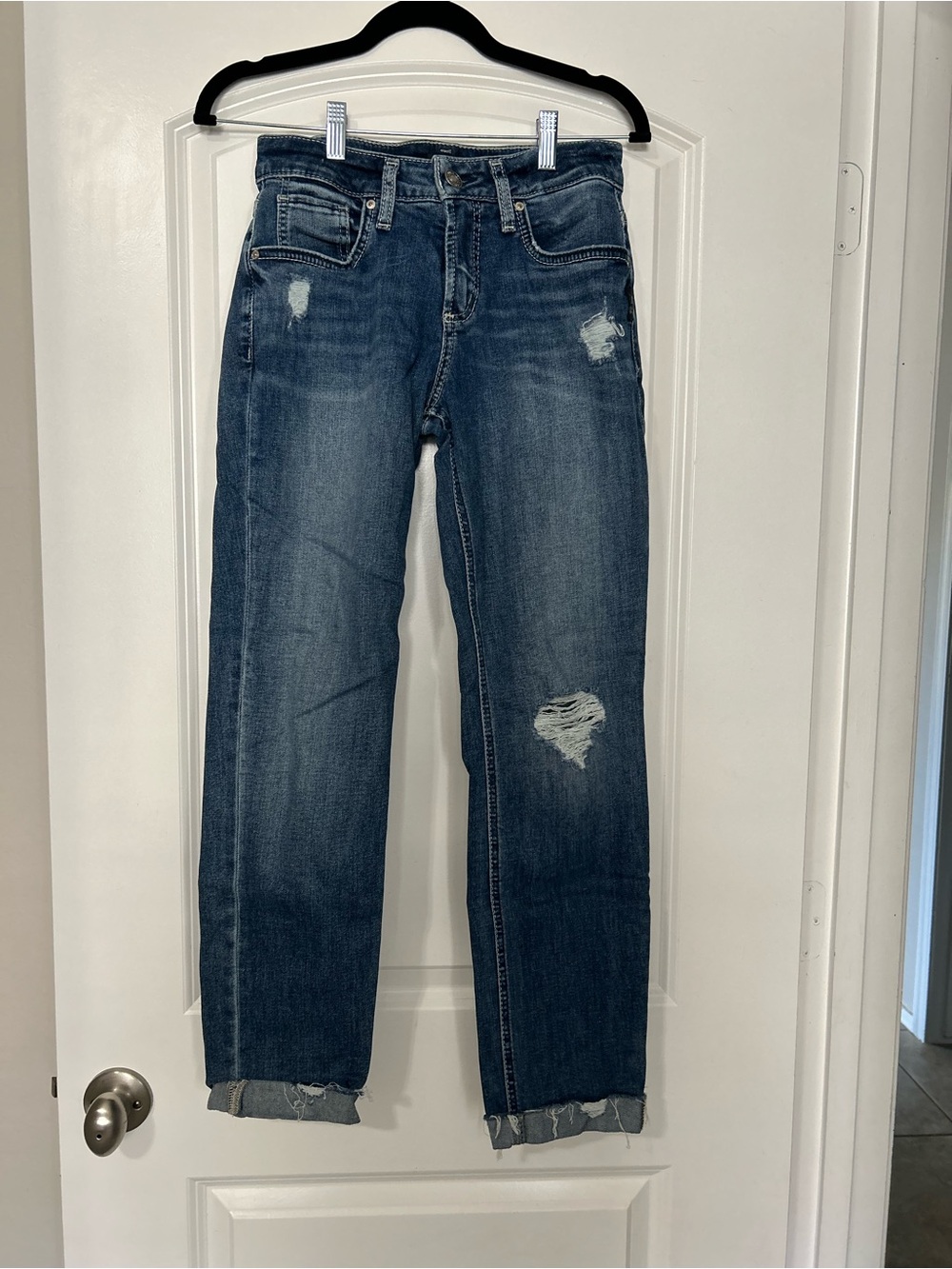 Silver Jeans Women's Boyfriend Distressed Denim - Blue
